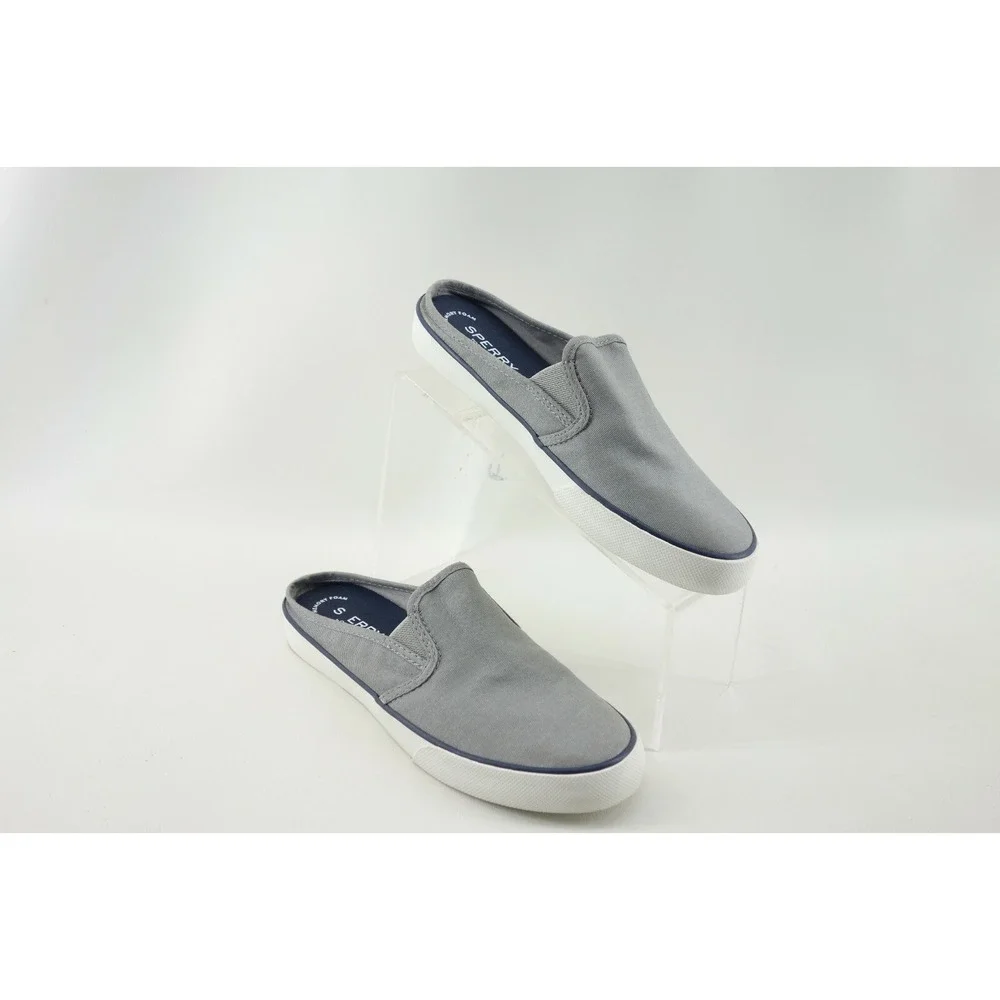 Sperry STS81451 Women's Gray Fabric Slip On Boat‎ Shoes Size 8 M